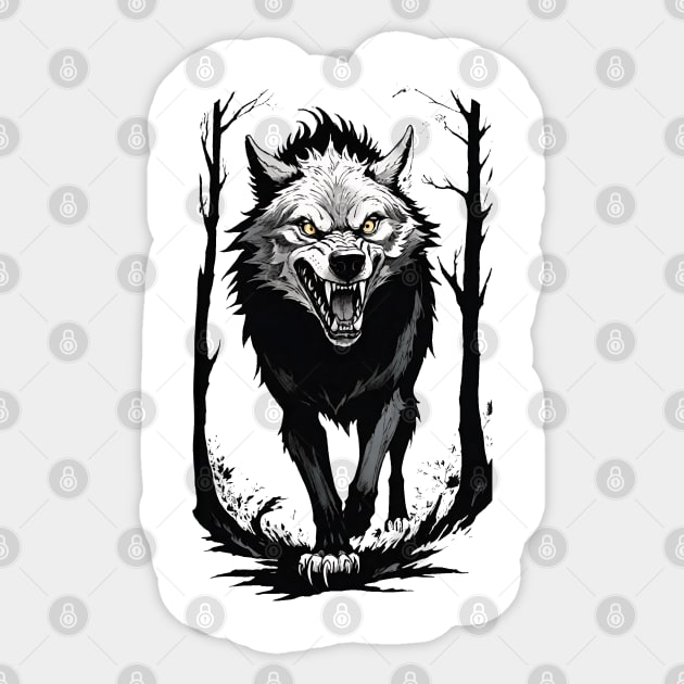 Angry Wolf Sticker by Demian Stipatio